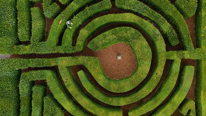 Fotografie eines Einweg-Labyrinths