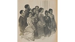 Die Jubilee-Singers in der Singakademie zu Berlin. Aus: Daheim, 15. Jahrgang, Nummer 30, 1878