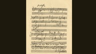 Letzte Noten Ludwig van Beethovens mit dem handschriftlichen Vermerk des Beethoven-Biographen Anton Schindler