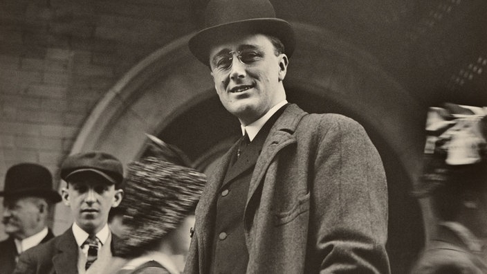 Der spätere US-Präsident Franklin Delano Roosevelt (1882-1945) auf einer Aufnahme aus dem Jahr 1912