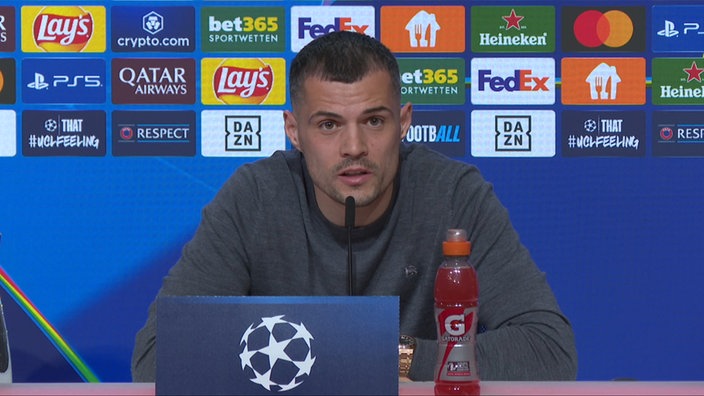 Granit Xhaka auf der PK vor dem CL-Spiel gegen Bayern