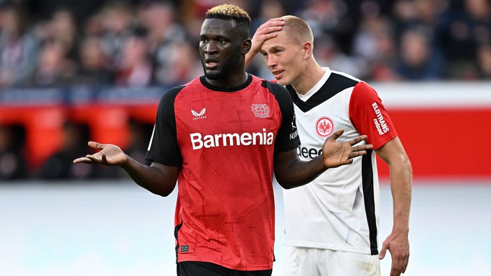 Victor Boniface von Bayer 04 Leverkusen im Spiel gegen Eintracht Frankfurt.