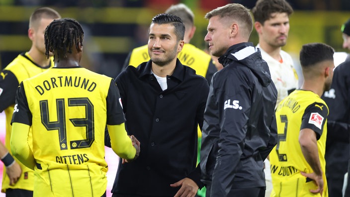 Jamie Gittens, Nuri Sahin und Lukasz Piszczek