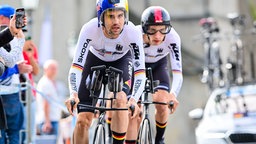 Deutschlands Miguel Heidemann in Aktion während des Mixed Relay Team Time Trial