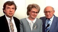 (l-r) Hellmuth Karasek, Sigrid Löffler und Marcel Reich-Ranicki (Foto vom 23.7.1991).