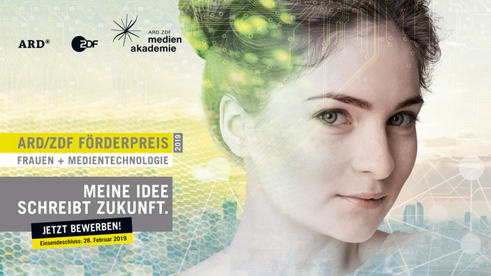 Plakat des ARD/ZDF Förderpreises "Frauen + Medientechnologie" 