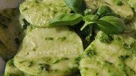 Das Bild zeigt das Pesto Genovese mit Corzetti.