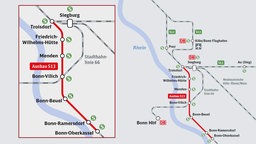 Katendarstellung des Ausbaus der S-Bahn-Linie 13