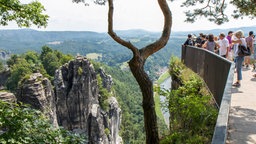 Felsformation Bastei in der Sächsischen Schweiz, nahe Dresden.