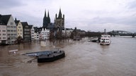 Kölner Altstadt bei Hochwasser, 2003